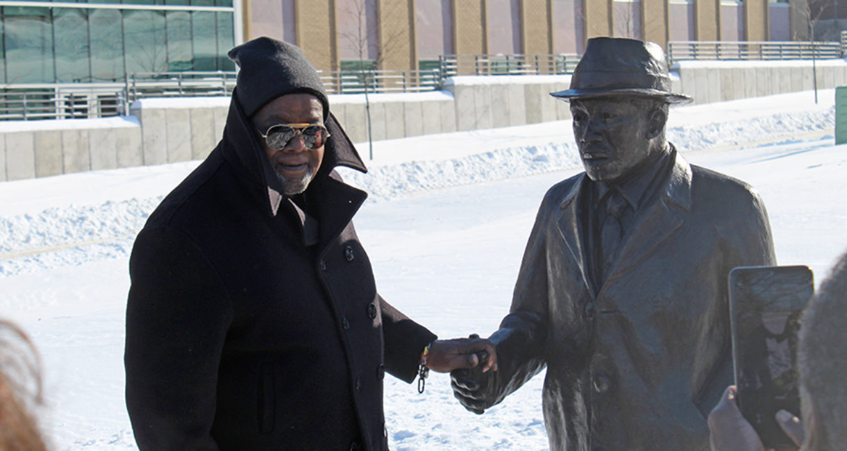 Porter Williams, the artist behind the Martin Luther King Jr. statue, discusses his work following the dedication.