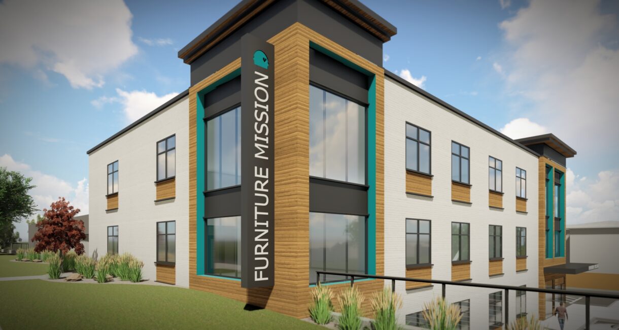 A rendering of the new Furniture Mission building.