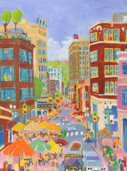 "First Friday" by Rodger Ellingson (2017 Annual Report Cover)