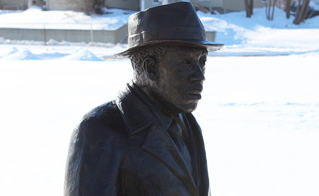 The sculpture of Dr. Martin Luther King Jr. in Sioux Falls