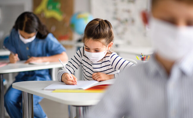 A student works on an assignment.